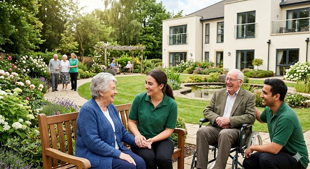 Senior Citizen Care Hero Background
